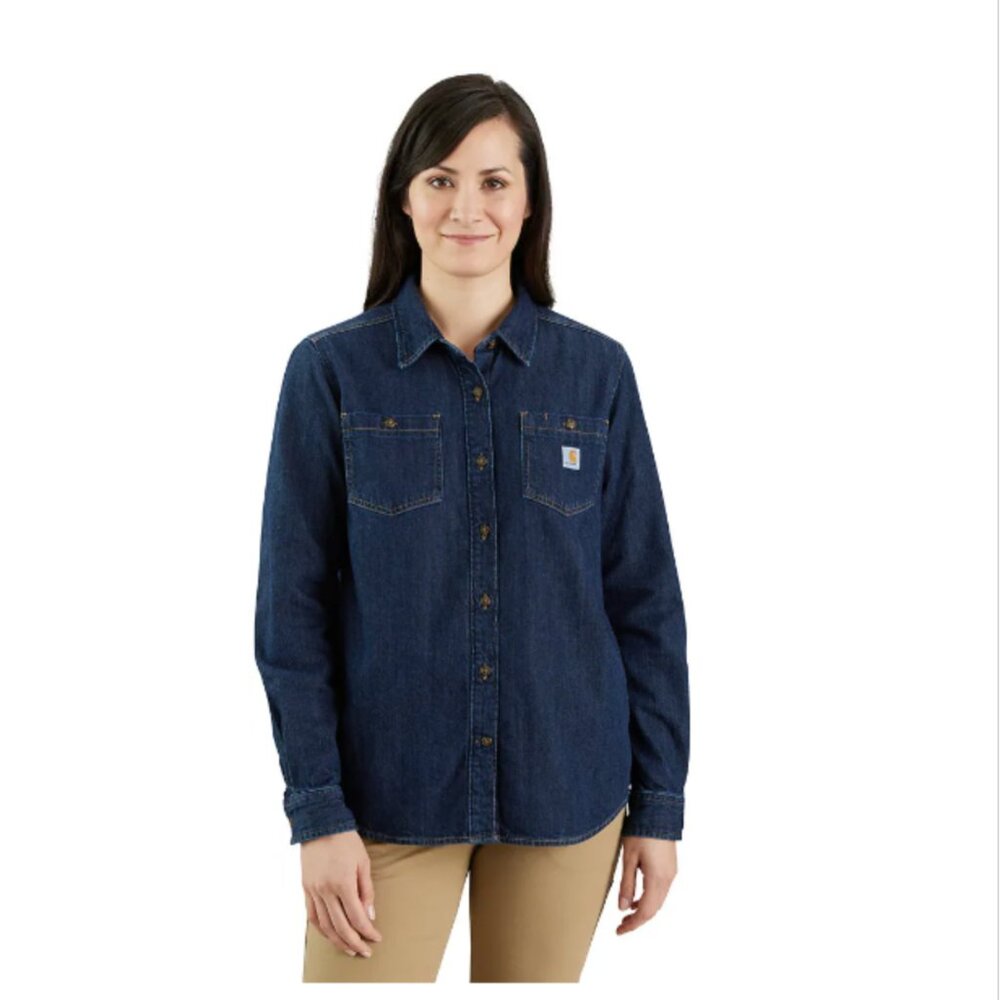 Carhartt Relaxed-Fit Midweight Denim Long Sleeve Over Shirt (Zion Denim) NEW